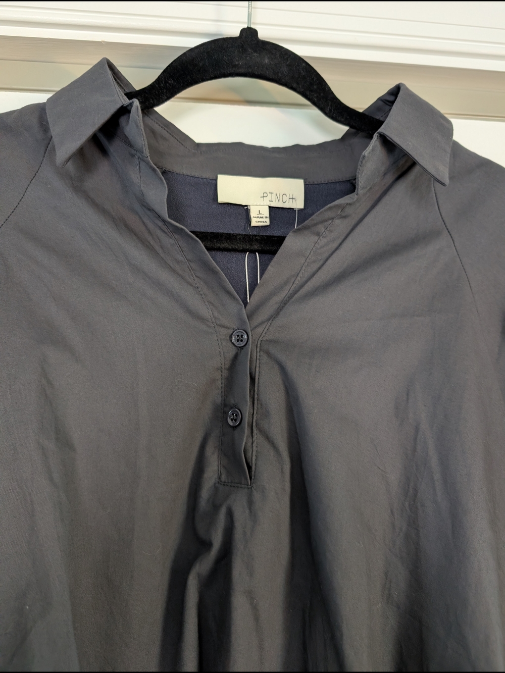 Pinch Charcoal Balloon-Sleeve Blouse - Picture 2 of 5